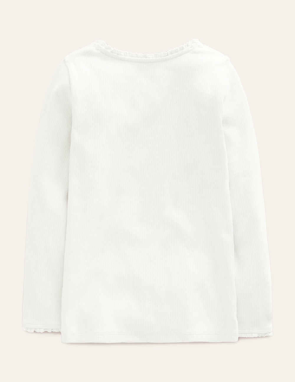 Ribbed Long Sleeve T-shirt-White / Boden us