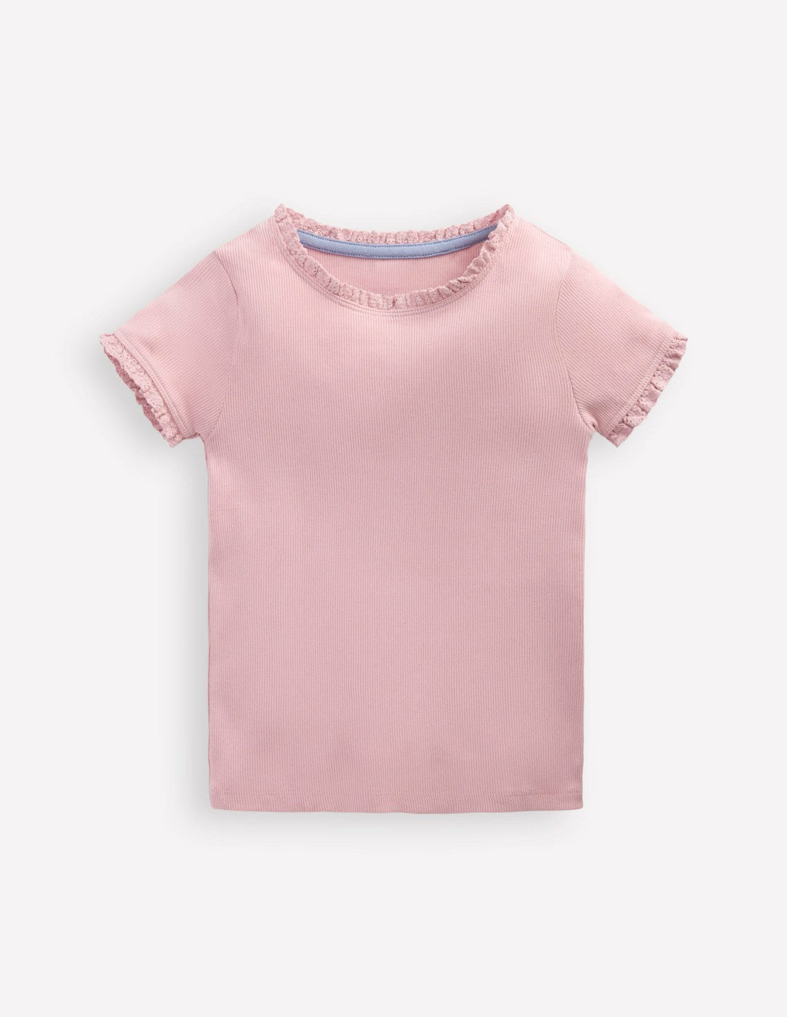 Short Sleeve Ribbed T-shirt-French Pink / Boden
