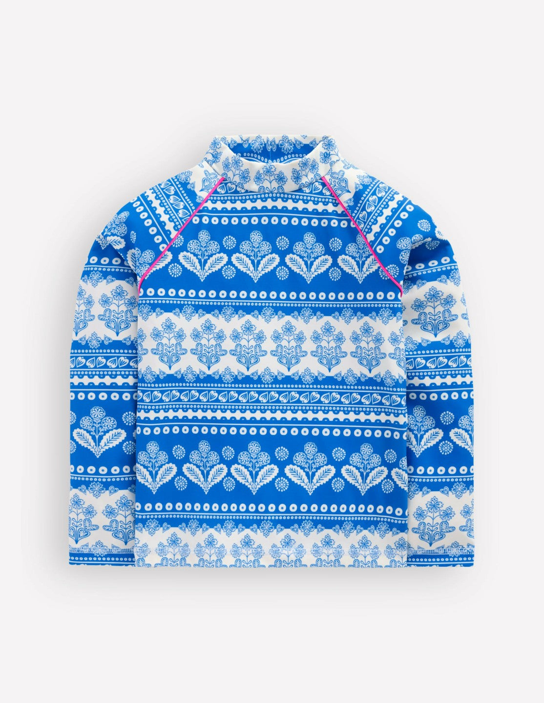 Sunsafe Patterned Rash Vest-Azure Blue Woodblock / Boden Sale