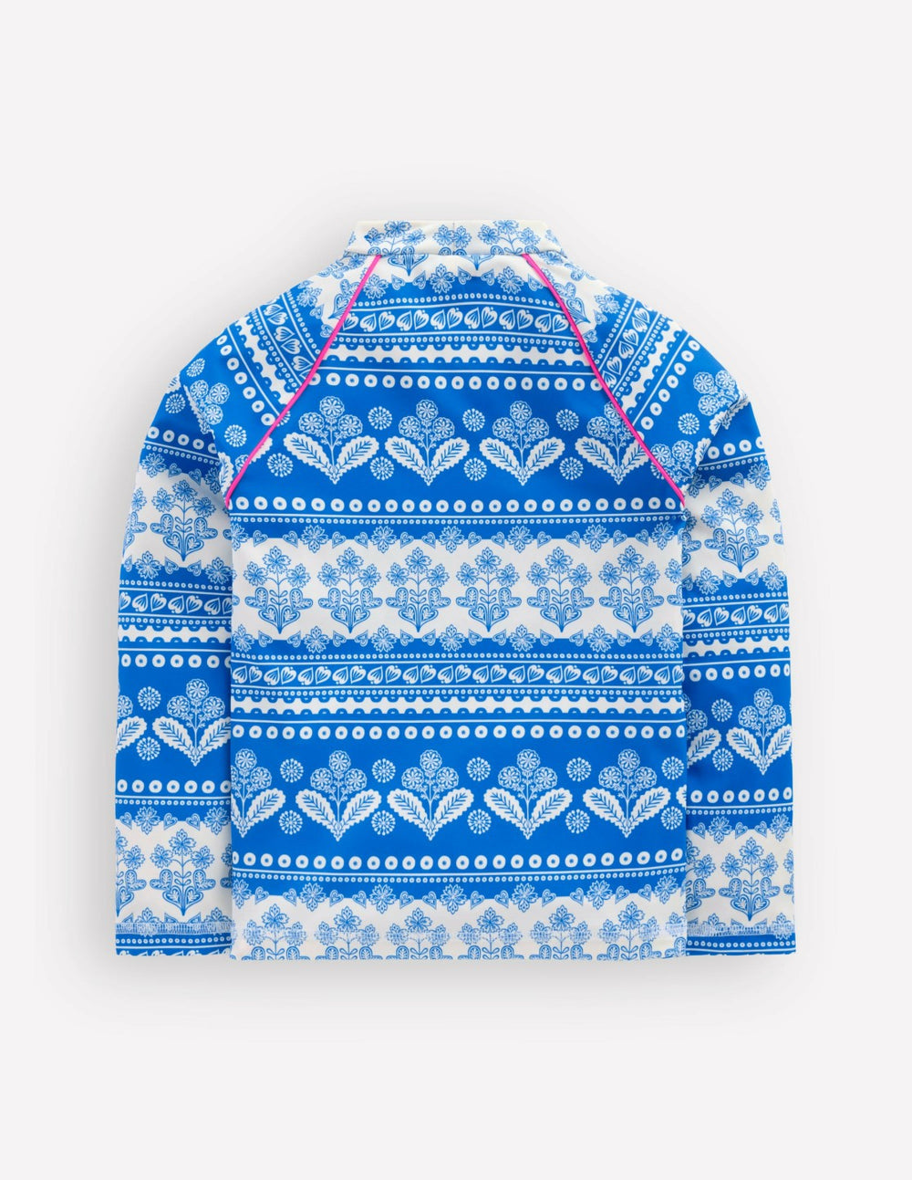 Sunsafe Patterned Rash Vest-Azure Blue Woodblock / Boden Sale