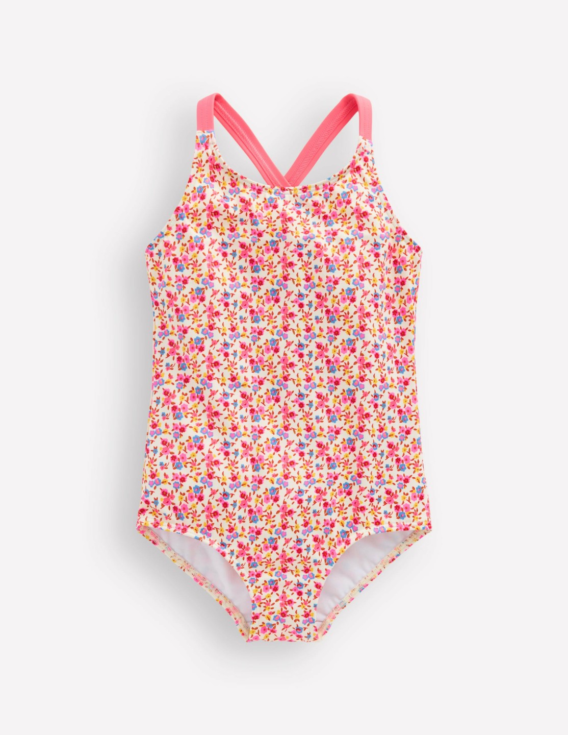 Cross-Back Printed Swimsuit-Papyrus Ditsy Floral / Boden Online