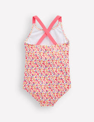 Cross-Back Printed Swimsuit-Papyrus Ditsy Floral / Boden Online