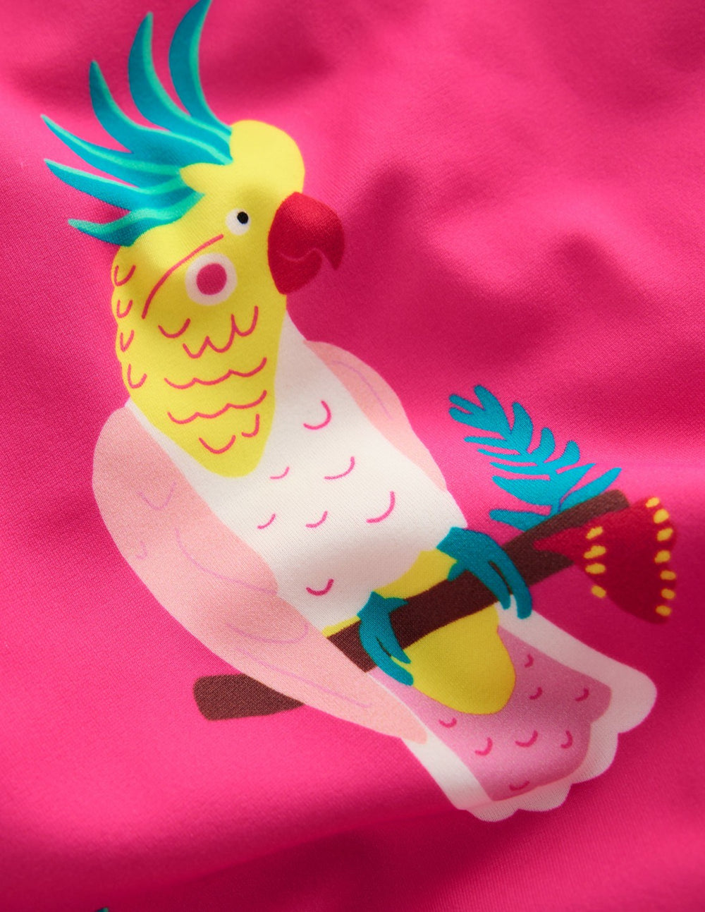 Cross-Back Printed Swimsuit-Pink Tropical Bird / Boden