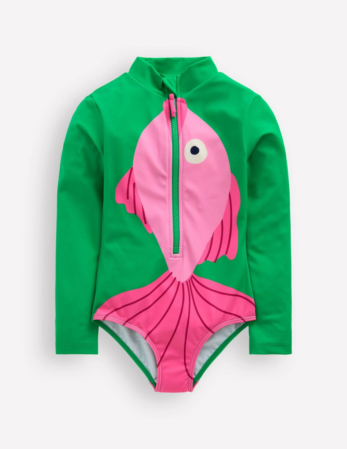 Fun Long-sleeved Swimsuit-Bright Emerald Fish / Boden Sale