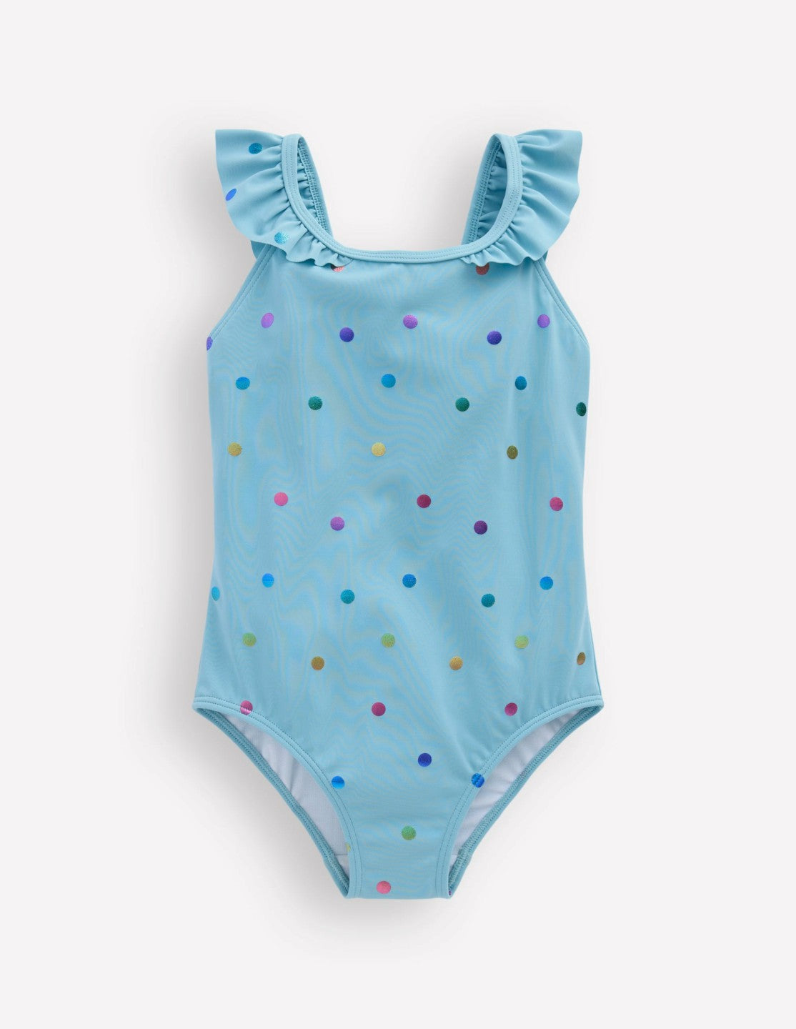 Hallie Frill Strap Swimsuit-Air Blue Multi Foil Spot / Boden Online