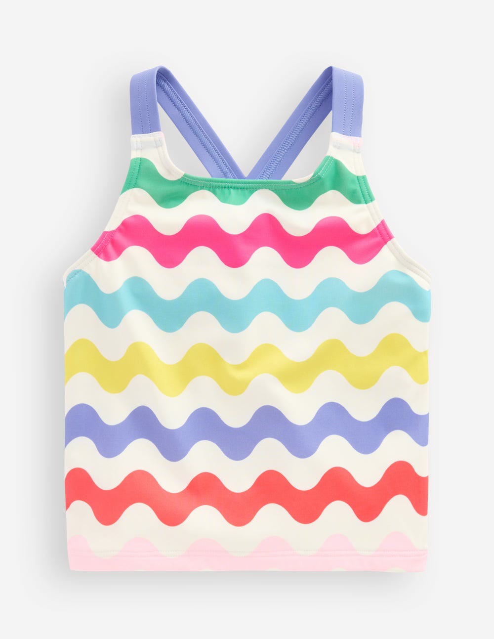 Cross-Back Tankini Top-Multi Wave / Boden Outlet