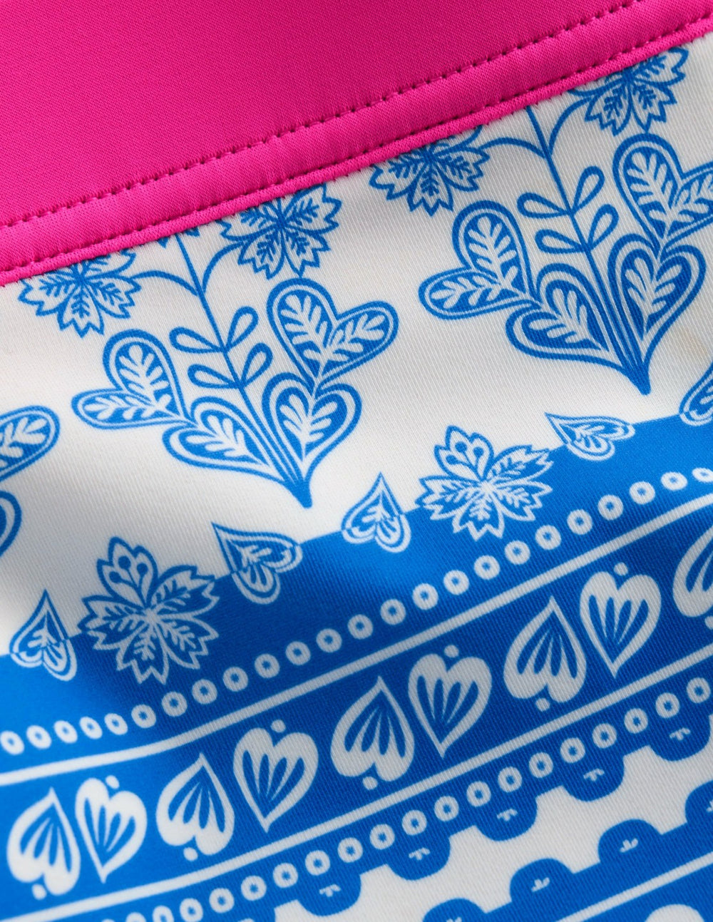 Patterned Swim Shorts-Azure Blue Woodblock / Boden us