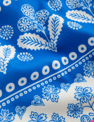 Cross-back Bikini Top-Azure Blue Woodblock / Boden Outlet