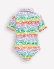 Short-sleeved Swimsuit-Rainbow Ombre Flowerbed / Boden On sale