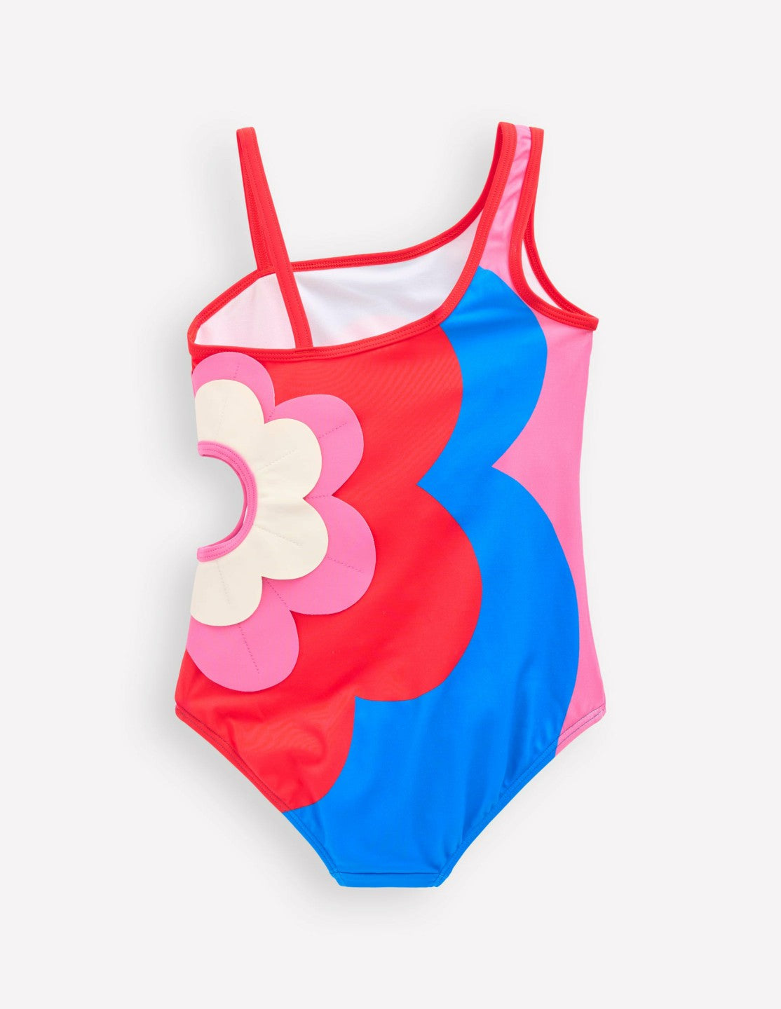 One Shoulder Appliqué Swimsuit-Cut Out Flower / Boden Sale