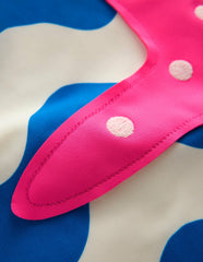 One Shoulder Appliqué Swimsuit-Kingfisher Blue Wave Starfish / Boden Outlet