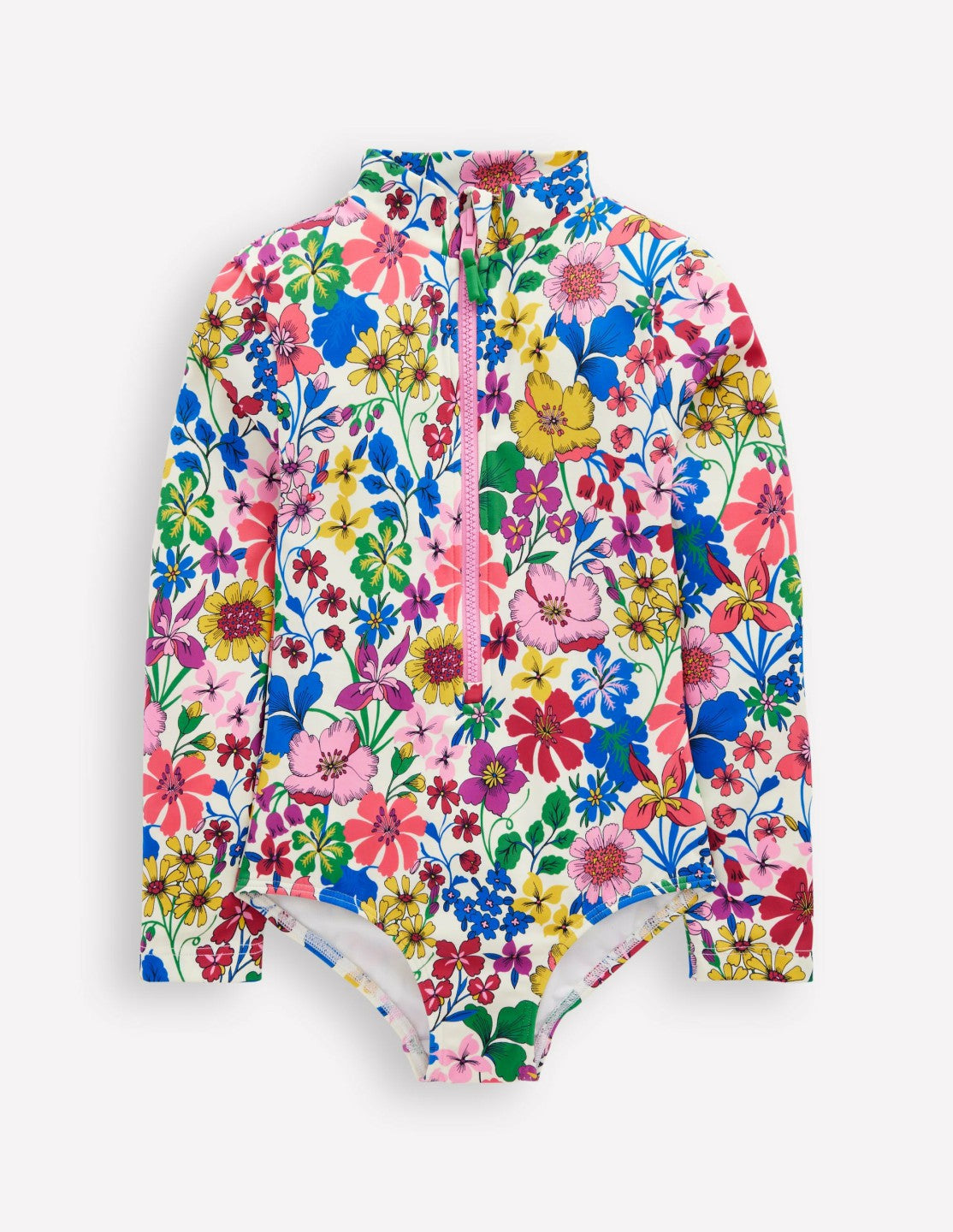 Long-sleeved Swimsuit-Multi Rainbow Floral / Boden Discount