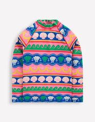 Sunsafe Patterned Rash Vest-Multi Sea Shell Stripe / Boden On sale