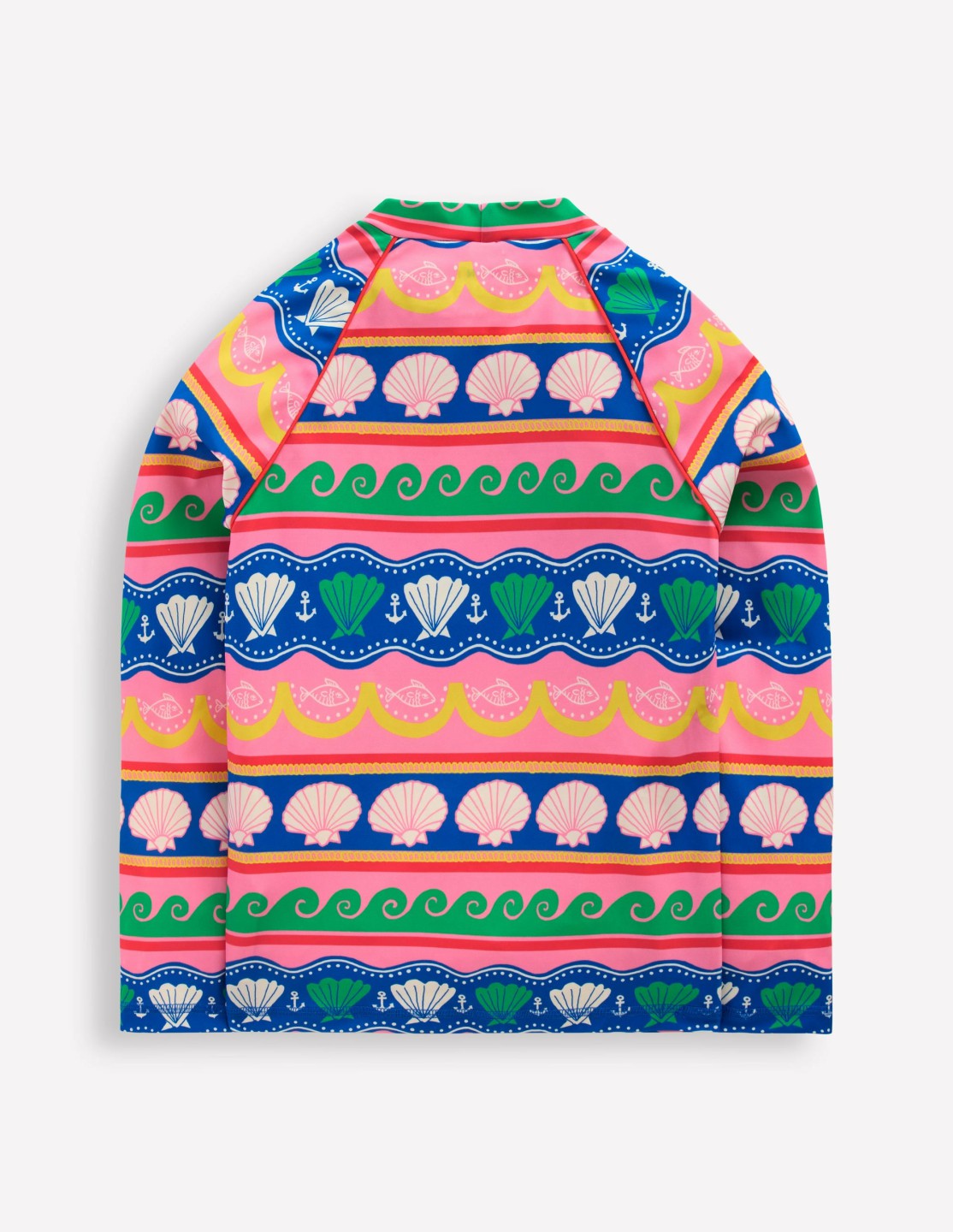 Sunsafe Patterned Rash Vest-Multi Sea Shell Stripe / Boden On sale