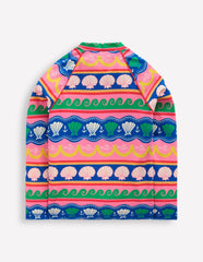 Sunsafe Patterned Rash Vest-Multi Sea Shell Stripe / Boden On sale