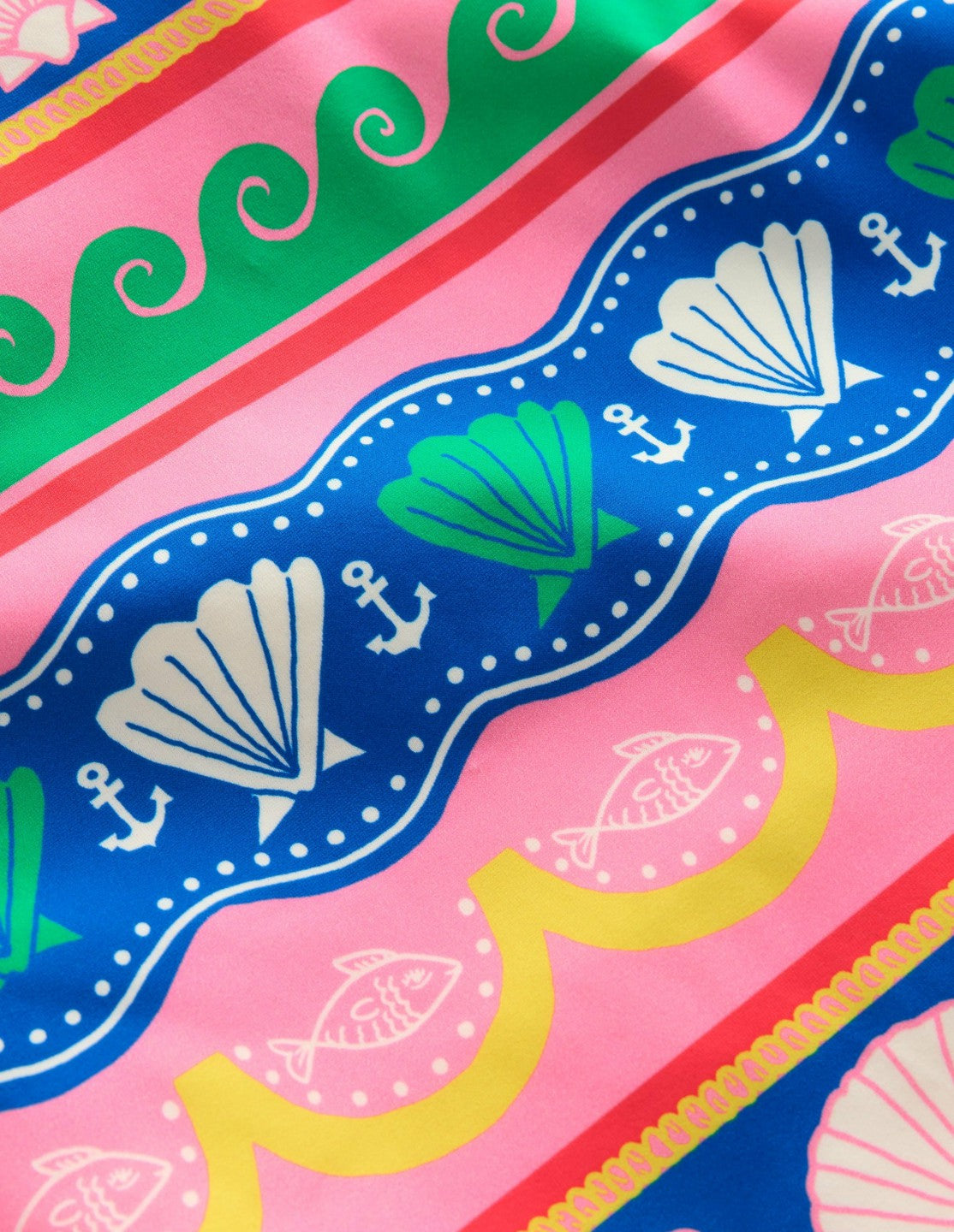 Sunsafe Patterned Rash Vest-Multi Sea Shell Stripe / Boden On sale