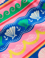 Sunsafe Patterned Rash Vest-Multi Sea Shell Stripe / Boden On sale