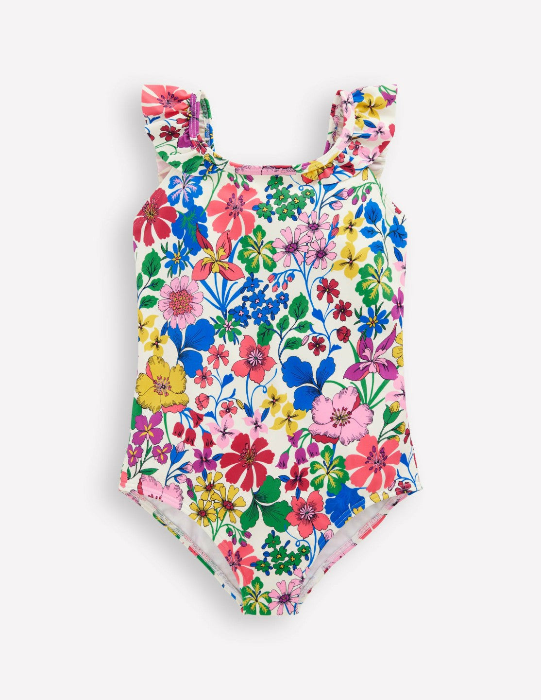 Hallie Frill Strap Swimsuit-Multi Rainbow Floral / Boden Sale