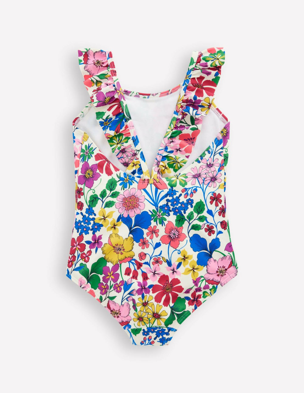 Hallie Frill Strap Swimsuit-Multi Rainbow Floral / Boden Sale