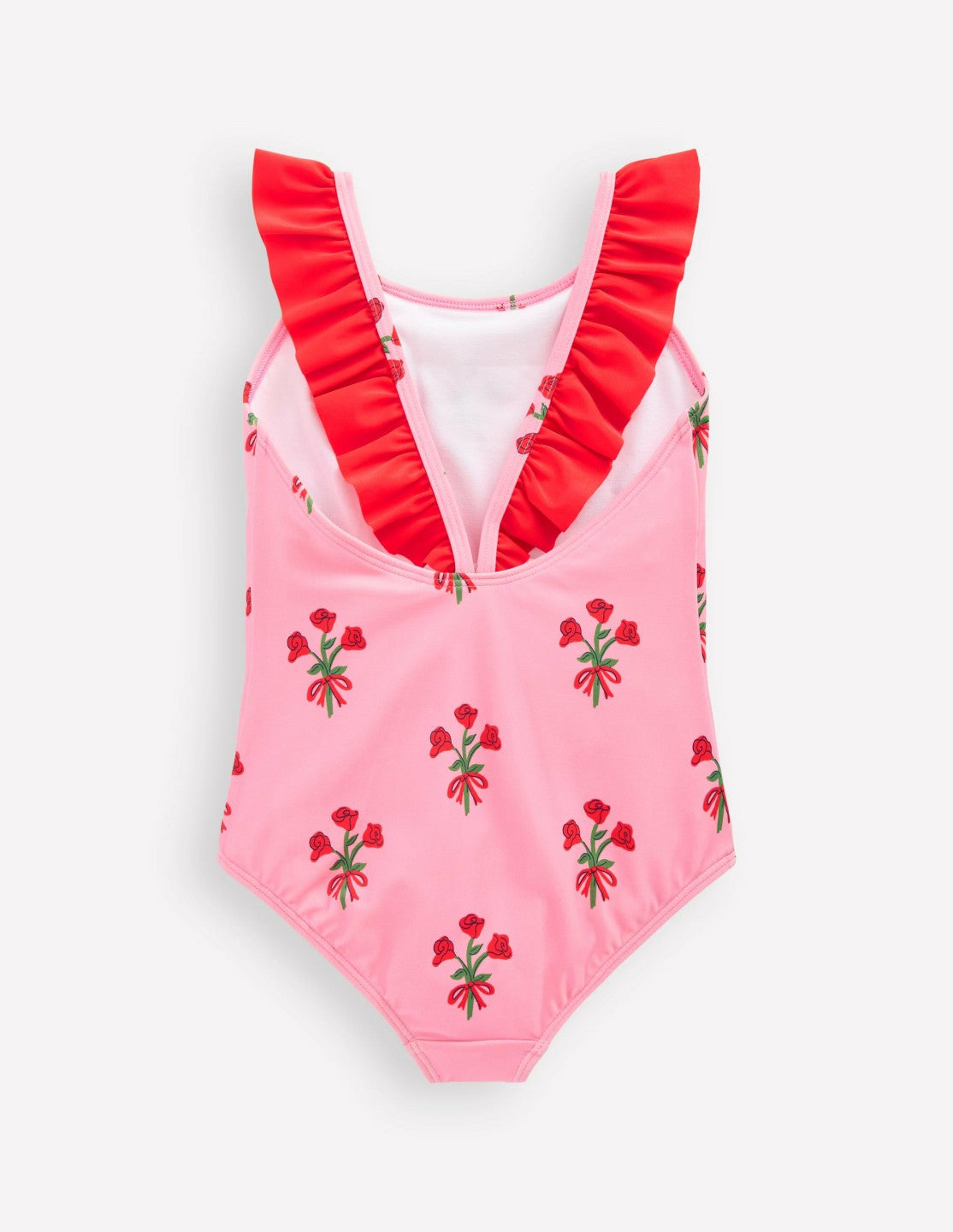 Hallie Frill Strap Swimsuit-Bubblegum Pink Posy / Boden
