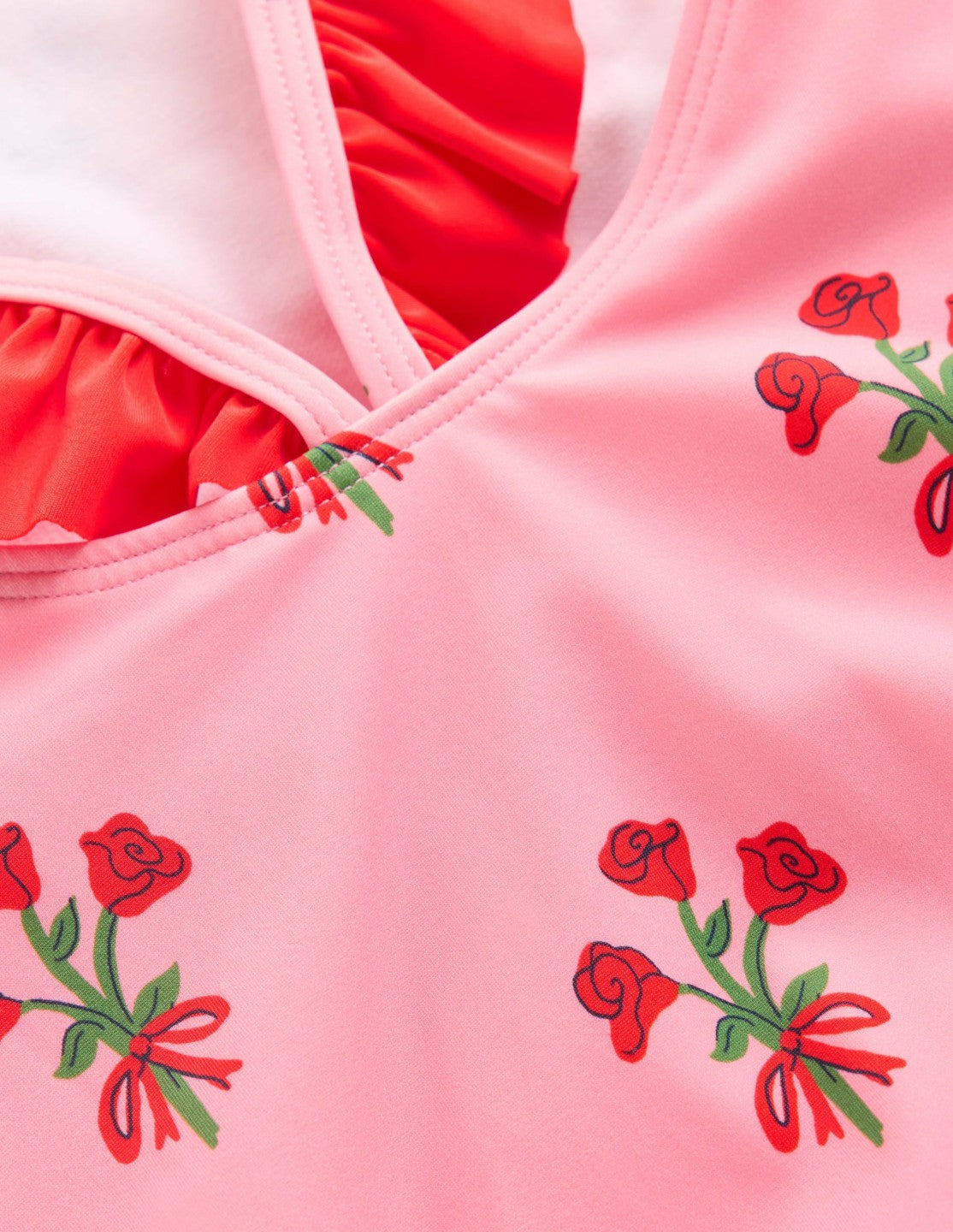 Hallie Frill Strap Swimsuit-Bubblegum Pink Posy / Boden