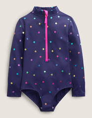 Long-sleeved Swimsuit-Rainbow Foil Confetti Spot / Boden Online