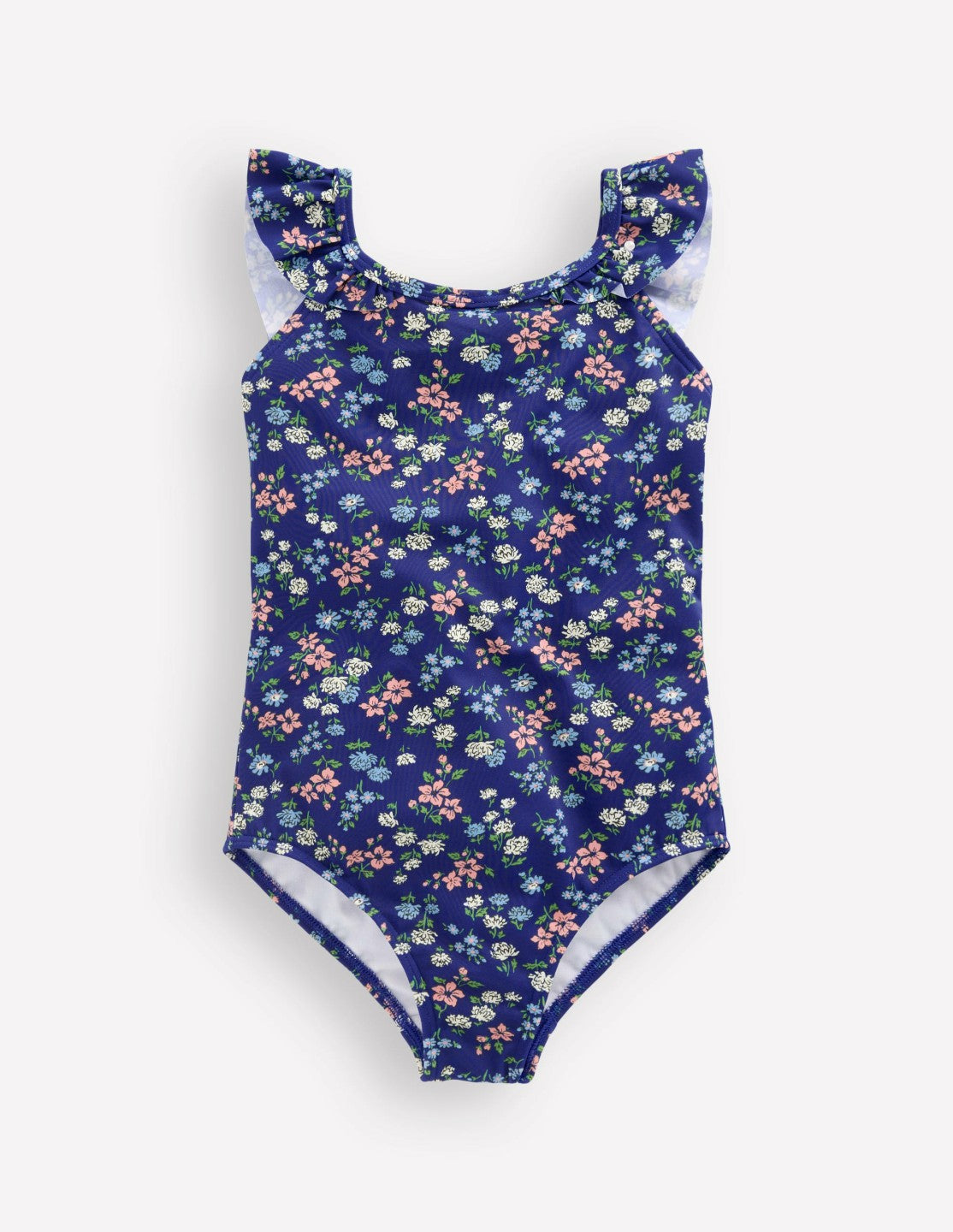 Hallie Frill Strap Swimsuit-Sapphire Blue Meadow Floral / Boden Discount