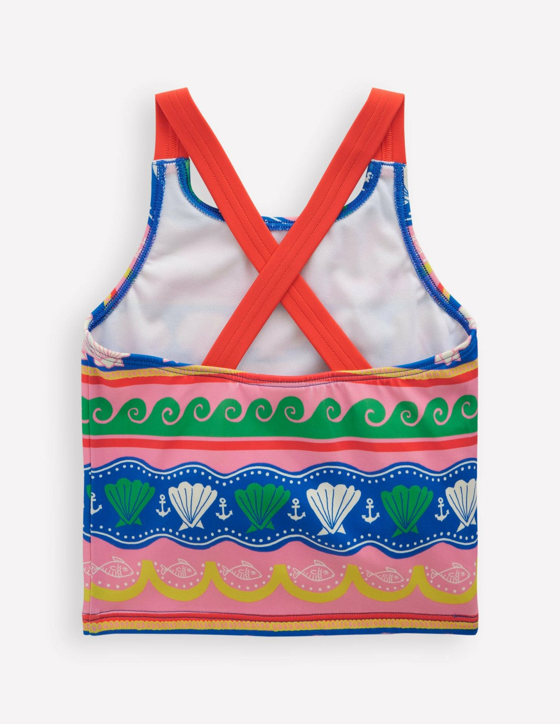 Cross-Back Tankini Top-Multi Sea Shell Stripe / Boden On sale