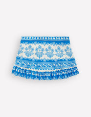 Swim Skirt-Azure Blue Woodblock / Boden Outlet