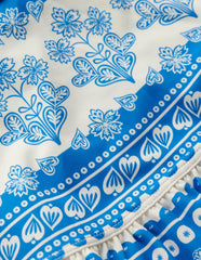 Swim Skirt-Azure Blue Woodblock / Boden Outlet