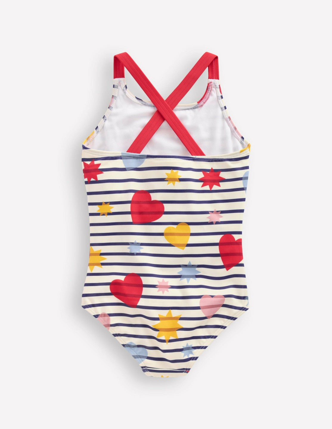 Cross-Back Printed Swimsuit-Multi Celestial Stripe / Boden us