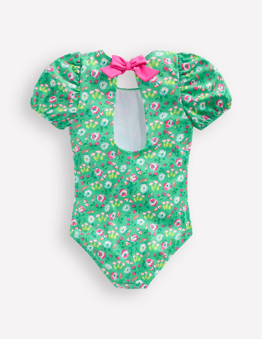 Puff Sleeve Swimsuit-Aquamarine Butterfly Floral / Boden Sale