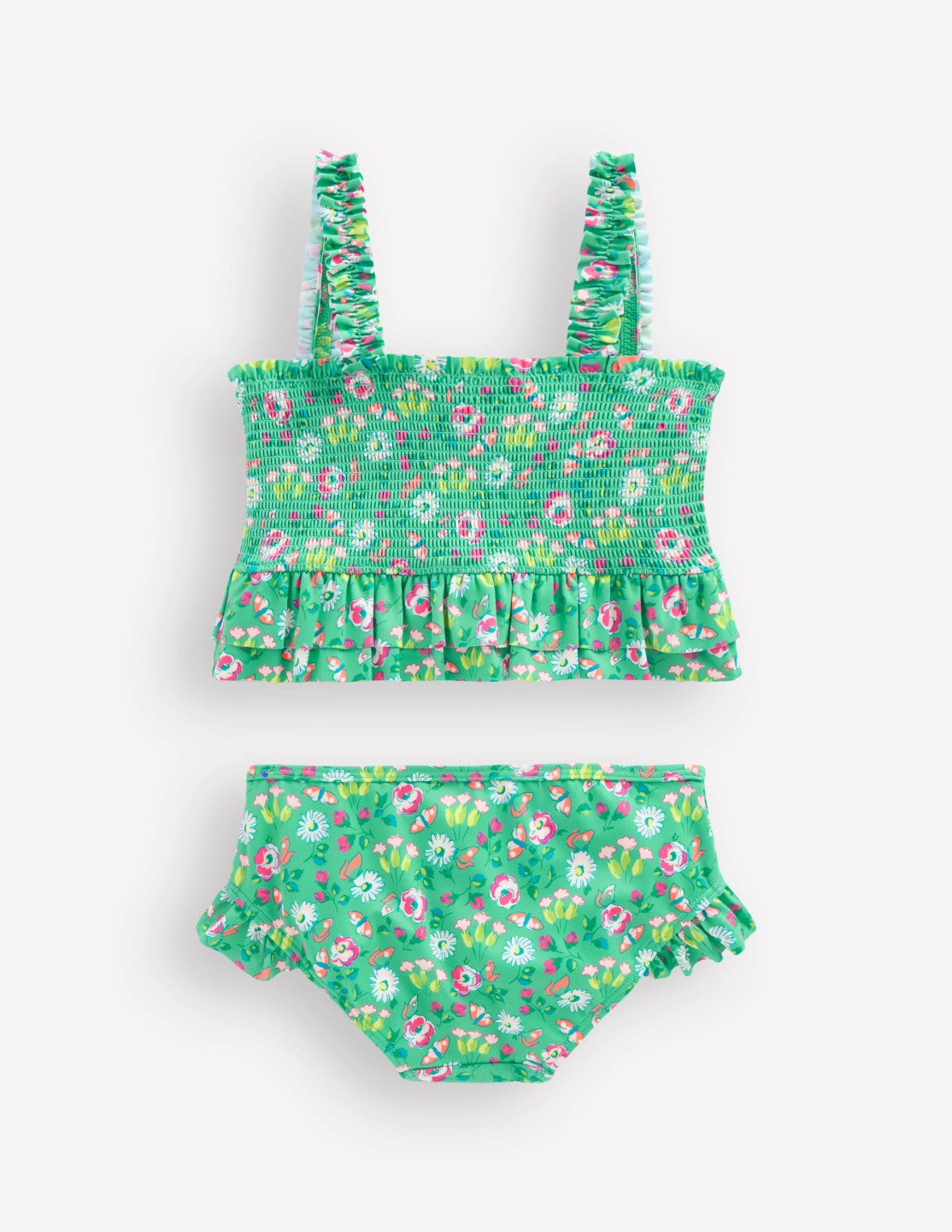 Peplum Smocked Bikini-Aquamarine Butterfly Floral / Boden Online