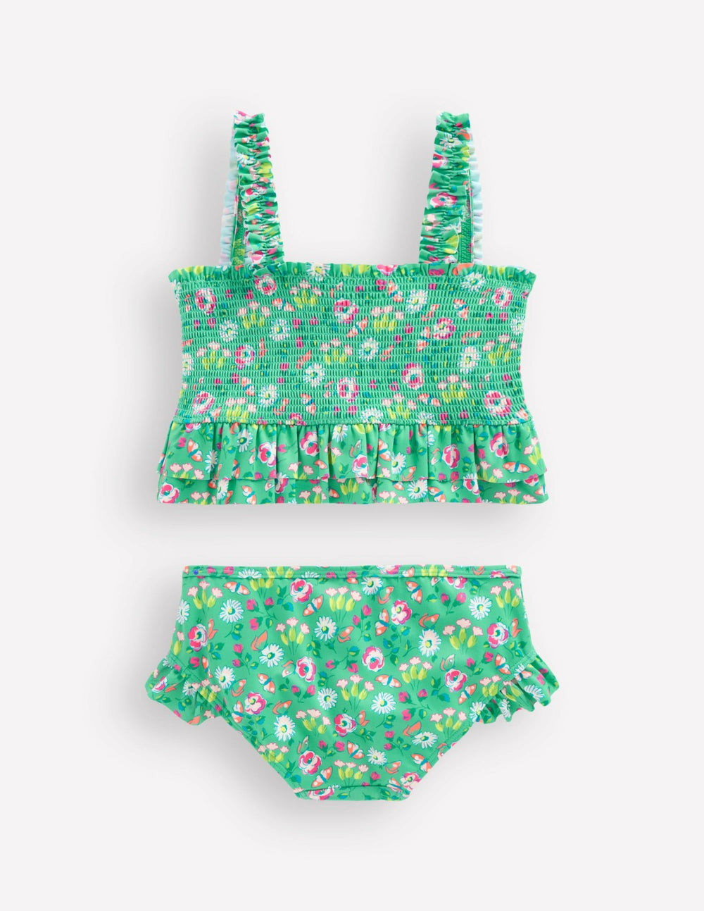 Peplum Smocked Bikini-Aquamarine Butterfly Floral / Boden Online