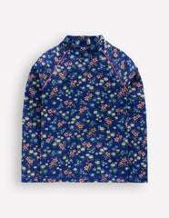 Sunsafe Patterned Rash Vest-Sapphire Blue Meadow Floral / Boden Sale