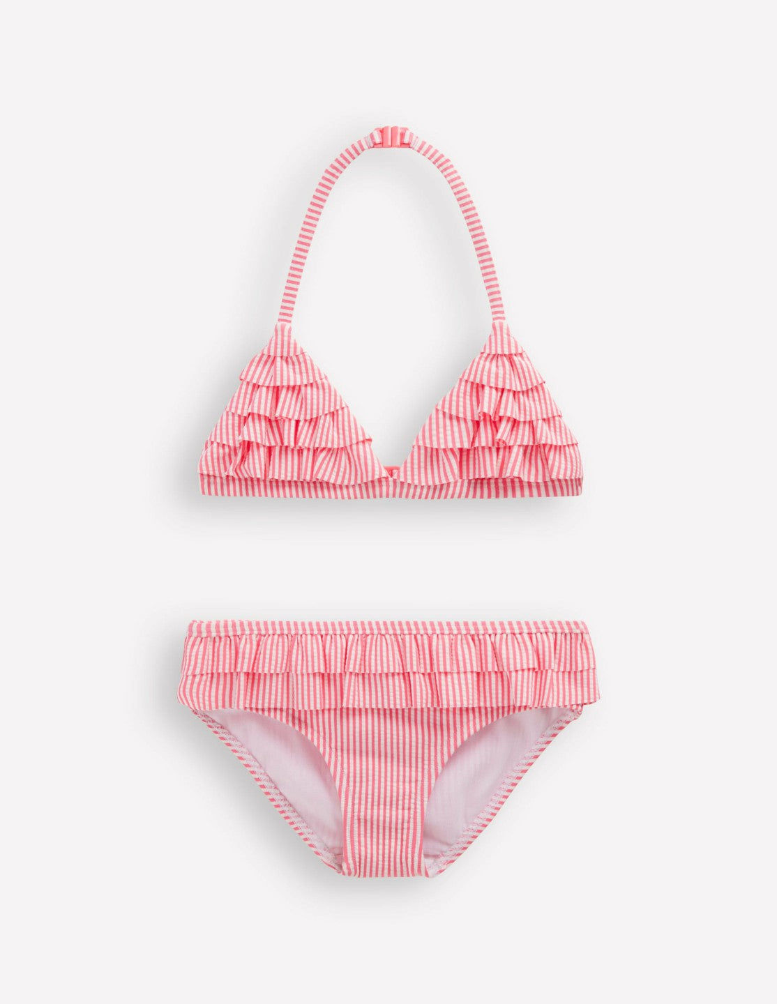 Frill Bikini-Salmon Pink Stripe / Boden Outlet