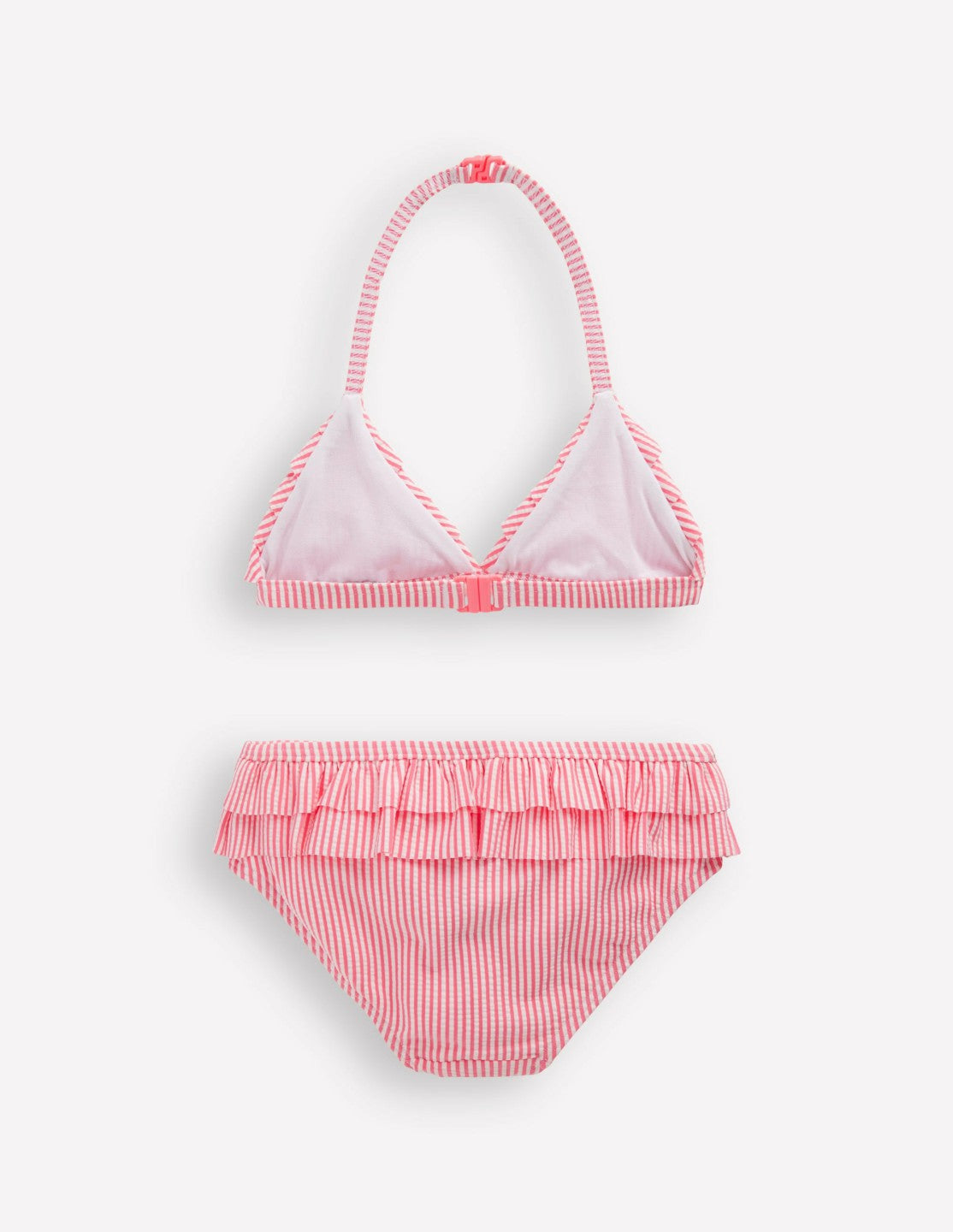 Frill Bikini-Salmon Pink Stripe / Boden Outlet