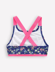 Cross-back Bikini Top-Sapphire Blue Meadow Floral / Boden Discount