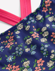 Cross-back Bikini Top-Sapphire Blue Meadow Floral / Boden Discount