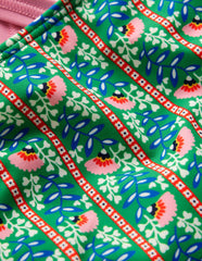 Cross-Back Printed Swimsuit-Green Floral Vine / Boden On sale