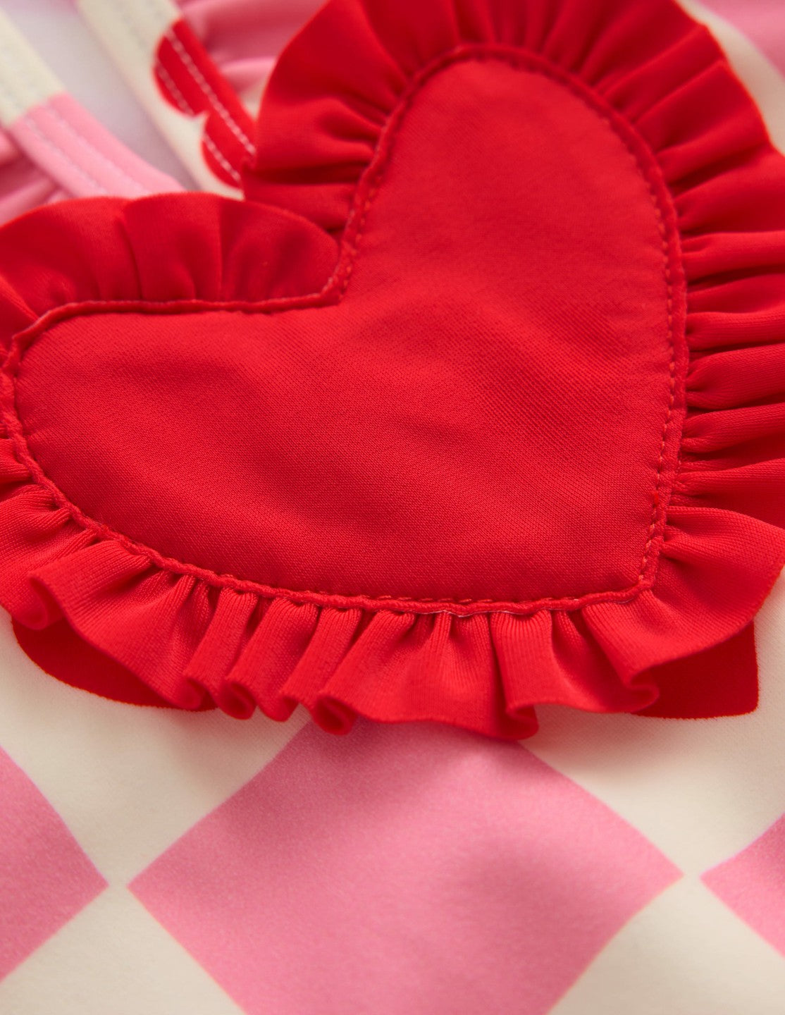 Hallie Frill Strap Swimsuit-Bubblegum Pink Heart Stamp / Boden Outlet