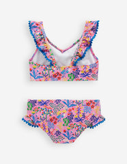 Frill V-neck Bikini Set-Meadowsweet Pink Garden floral / Boden us