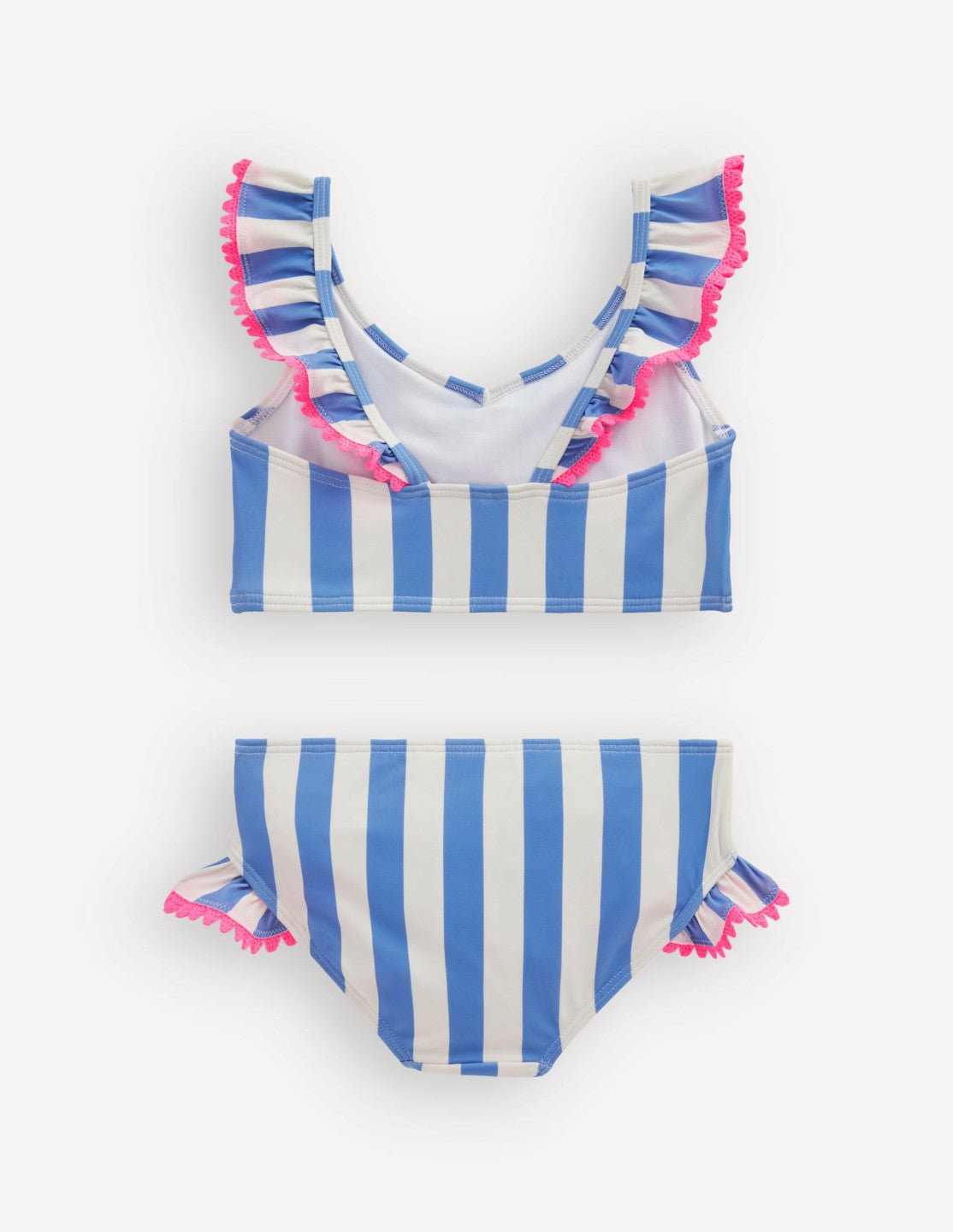 Frill V-neck Bikini Set-Denim Blue Stripe / Boden Sale