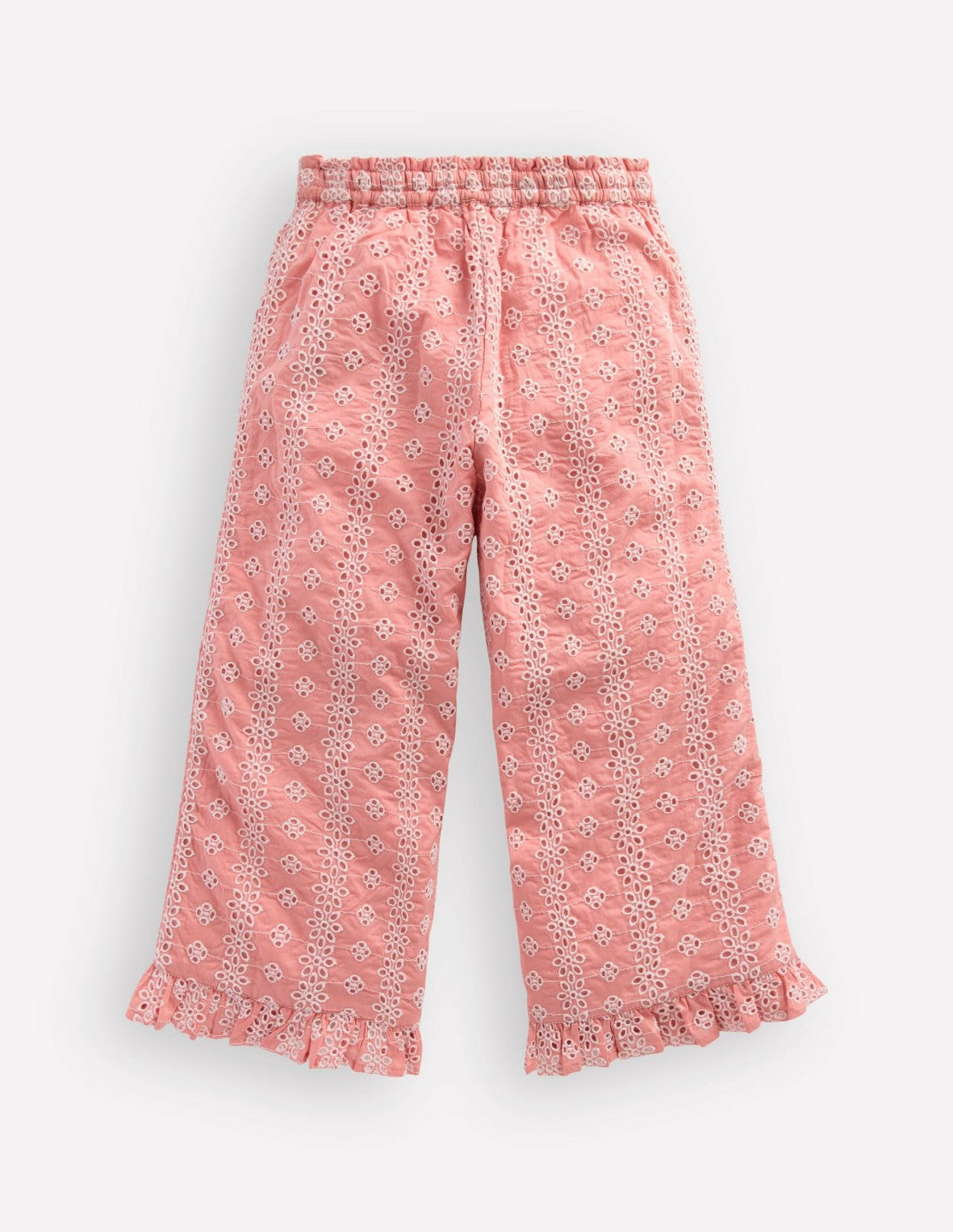 Frill Hem Pants-Pink Broderie / Boden Outlet