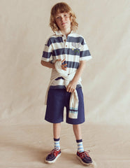 Relaxed Appliqué Polo Shirt-Robot Blue Tennis / Boden Outlet