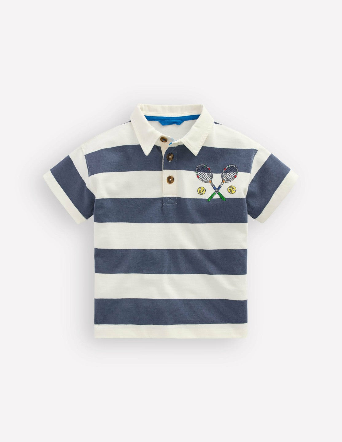 Relaxed Appliqué Polo Shirt-Robot Blue Tennis / Boden Outlet
