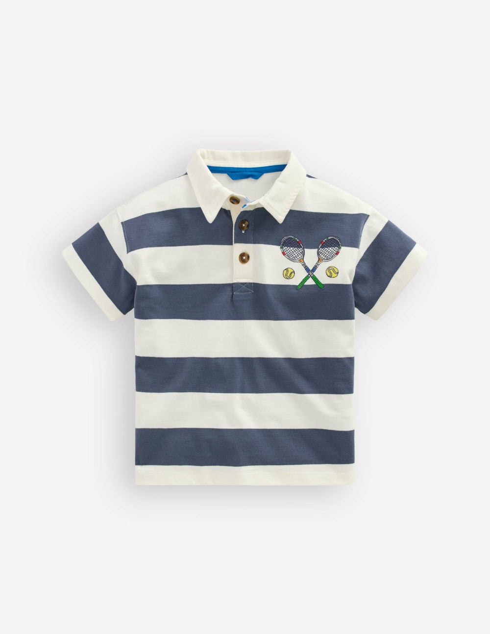 Relaxed Appliqué Polo Shirt-Robot Blue Tennis / Boden Outlet