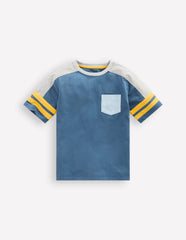 Short Sleeve Colourblock Tee-TRUE NAVY COLOURBLOCK / Boden Outlet