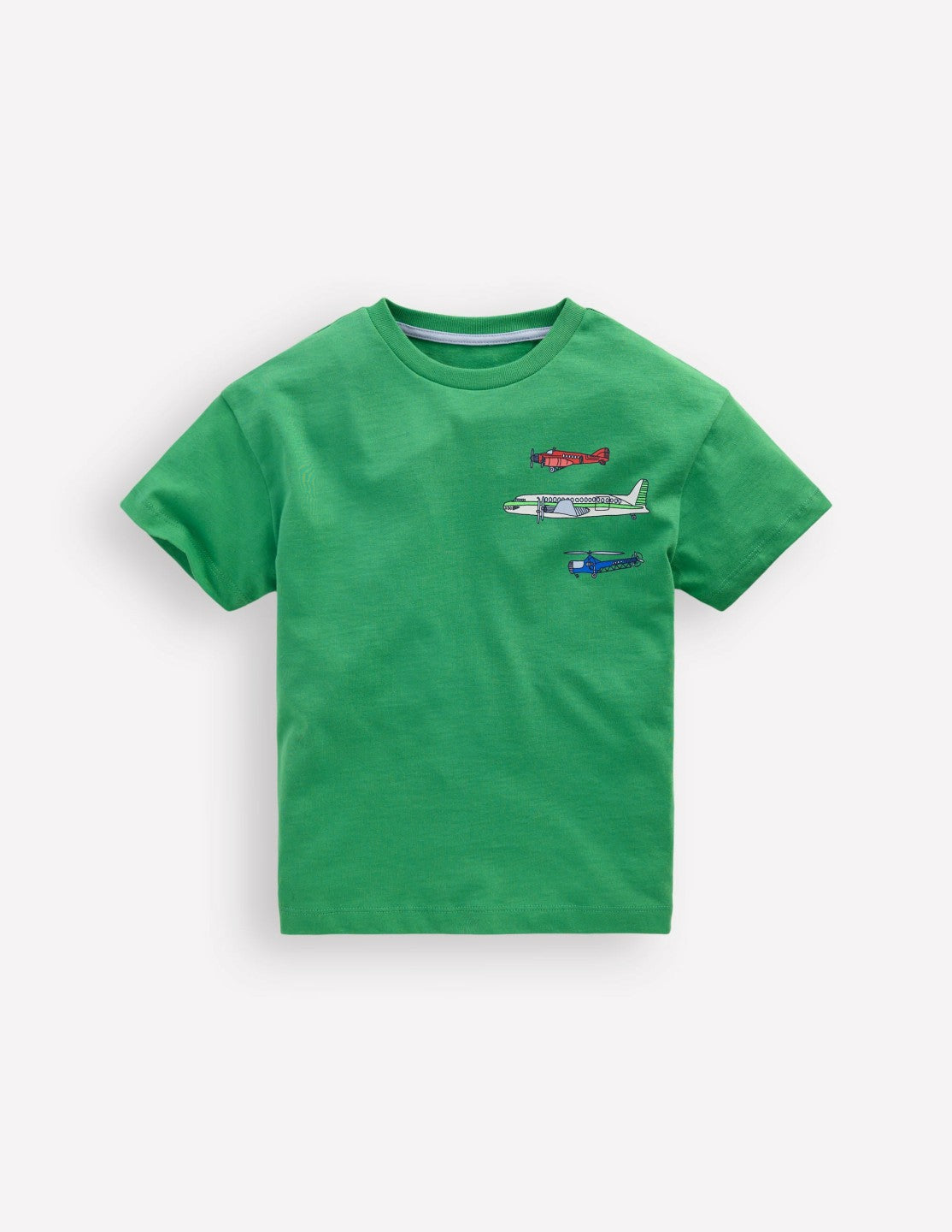 Front & Back Graphic T-shirt-Bright Green Aviation Vehicles / Boden Discount