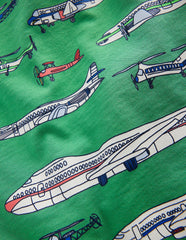 Front & Back Graphic T-shirt-Bright Green Aviation Vehicles / Boden Discount